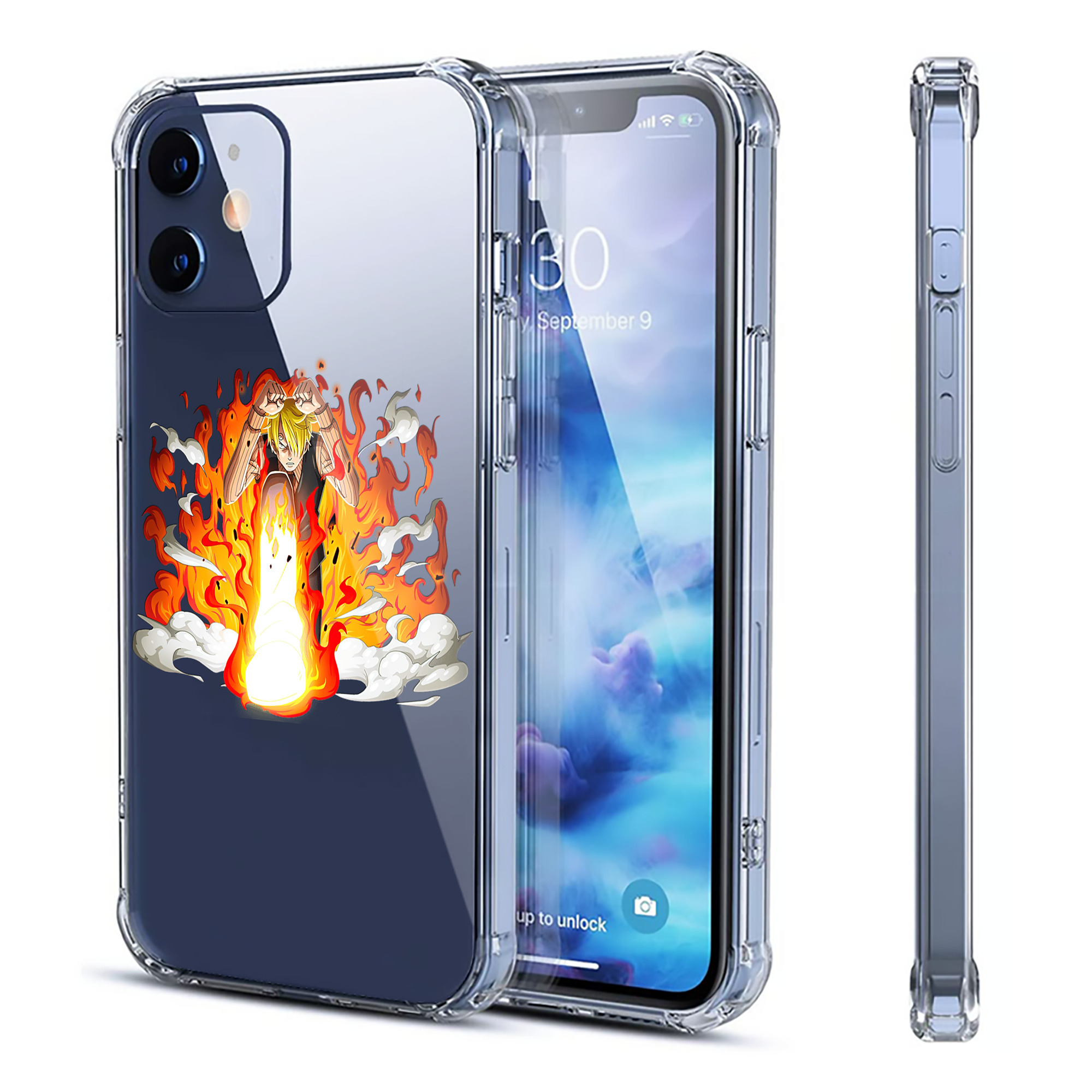 （画像用） ワンピース サンジ ONE PIECE Sanji 【iPhone 12シリーズ対応】透明スマホケース（クリアソフトケース）